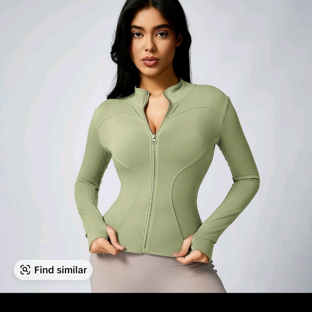 Olive Green Zip-Up Jacket
